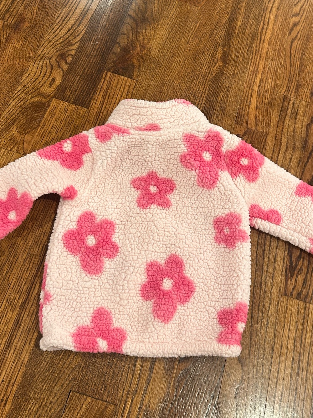 Carter’s Sherpa Fleece Pullover 1/4 Zip Floral Jacket 12M - Picture 3 of 4